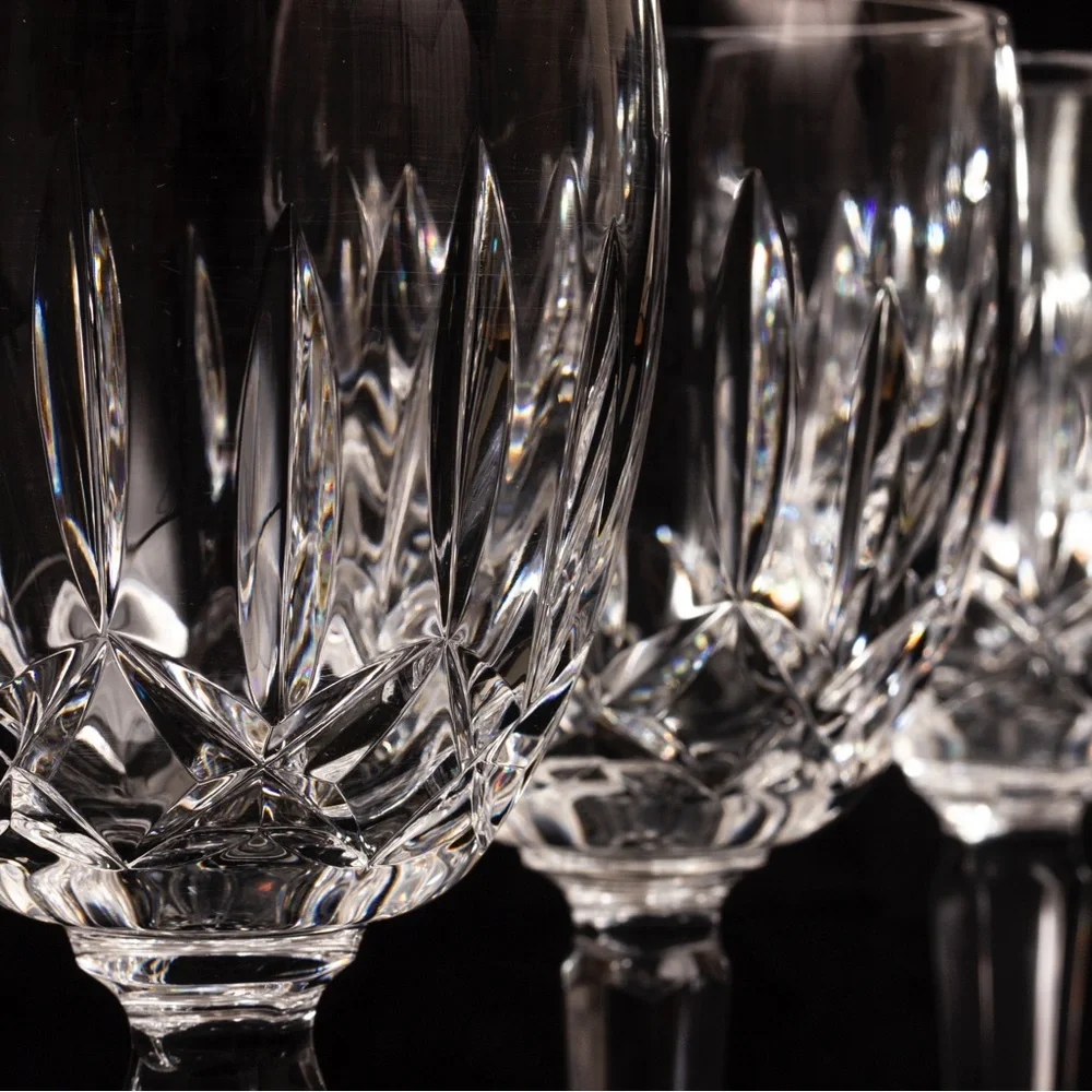 Waterford Crystal White Drinkware Set with Intricate Patterns - Picture 5 of 10